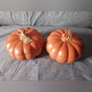 2pc ceramic pumpkin jar with lid